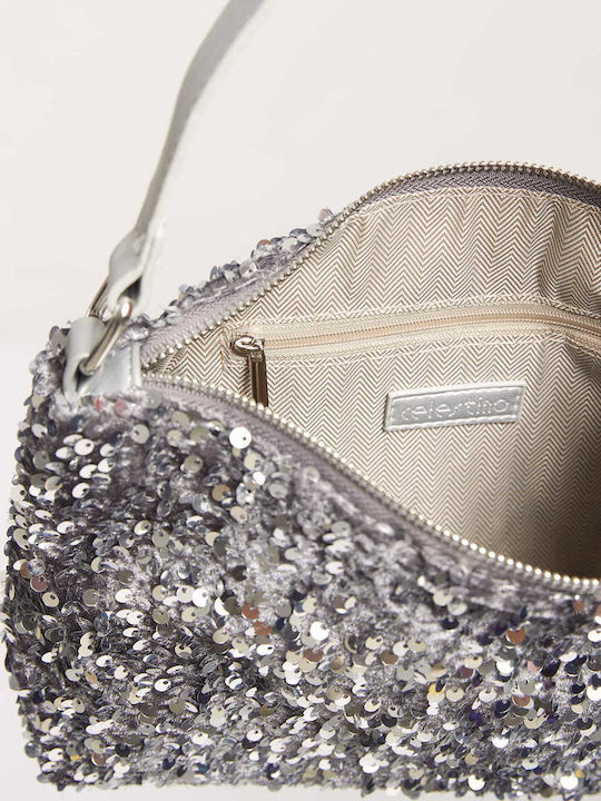 Celestino Damen Schultertasche mit Pailletten