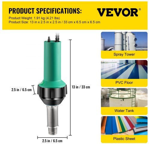 Vevor Κολλητήρι Ρεύματος 1600W με Ρύθμιση Θερμοκρασίας