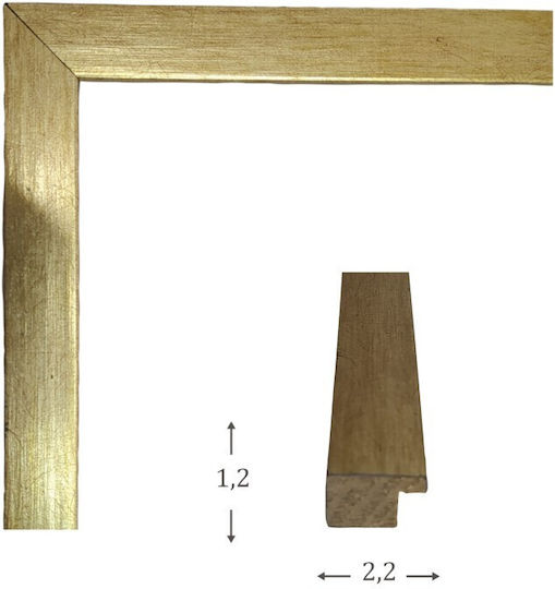 Wandmontage Hölzernes Fotorahmen mit Goldenem Rahmen