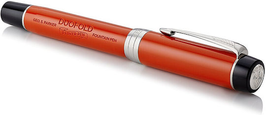 Stilou Parker Duofold Centennial Classic Big Red Vintage Peniță din Aur Solid Cerneală Neagră Convertor 1931376 3501179313757 Penițe Extra Late 18k
