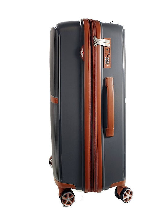 Dielle Mittlerer Reisekoffer Hartschalen Gray mit 4 Räder Höhe 65cm