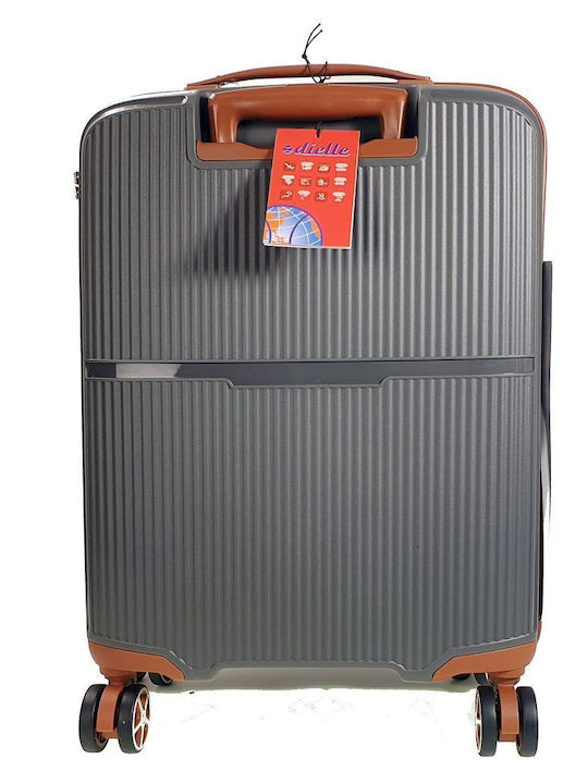 Dielle Cabin Travel Suitcase Hard Gray with 4 Wheels Height 55cm