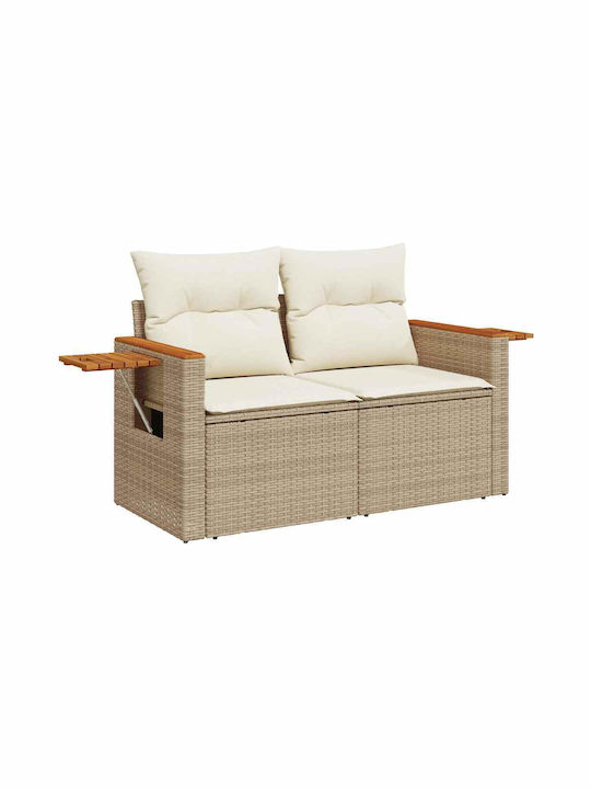 Corner Outdoor Sofa Rattan with Cushions 55x55x69cm