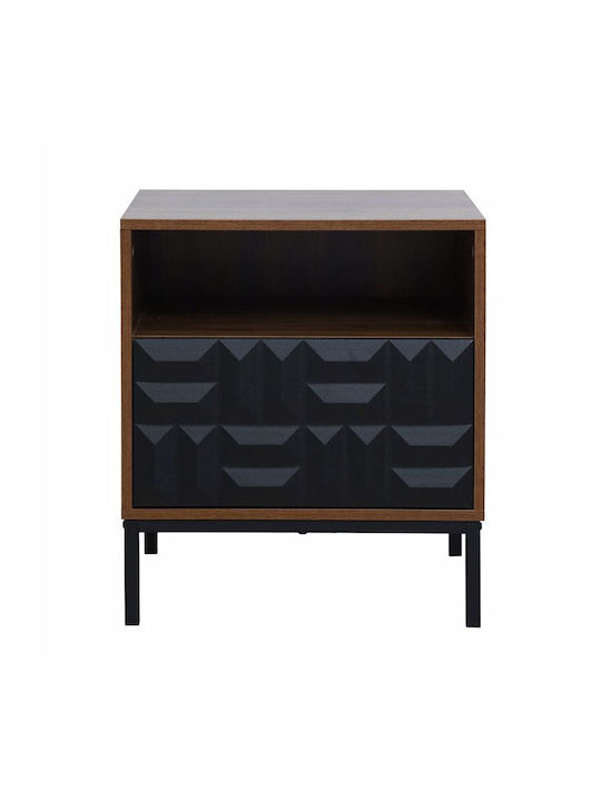 Nachttisch Zuma Holz mit Metallbeinen Braun 51.5x40x51.5cm