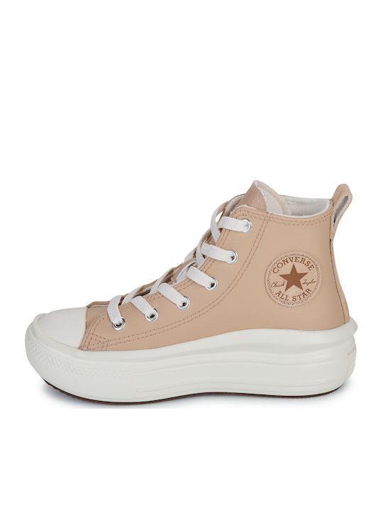 Chuck Taylor All Star Παιδικά Sneakers High Μπεζ