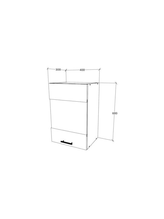Superior Dulap Suspendata cu Blat de Lucru Glossy Gray/white 40x30x60buc