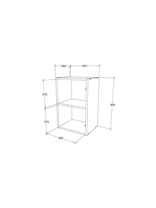 Superior Dulap Suspendata cu Blat de Lucru Glossy Gray/white 40x30x60buc