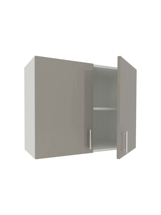 Superior Cabinet Wall with Countertop Glossy Gray/white 80x30x60pcs