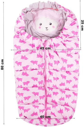 Universal Waterproof Stroller Footmuff 80x45cm Pink