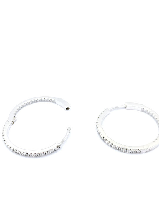 PS Silver Earrings Hoops made of Silver with Stones