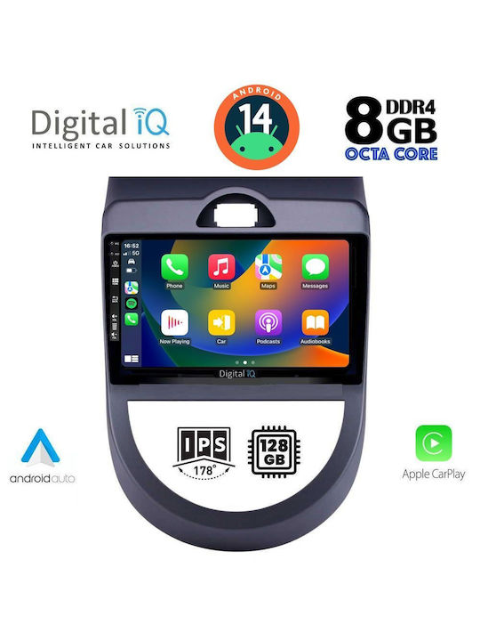 Digital IQ Car Audio System for Kia Soul 2008-2013 (Bluetooth/USB/AUX/WiFi/GPS/Apple-Carplay/Android-Auto) with Touch Screen 9"