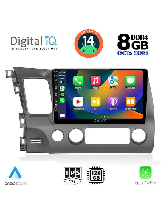 Digital IQ Car Audio System for Honda Civic 2006-2012 (Bluetooth/USB/AUX/WiFi/GPS/Apple-Carplay/Android-Auto) with Touch Screen 10"