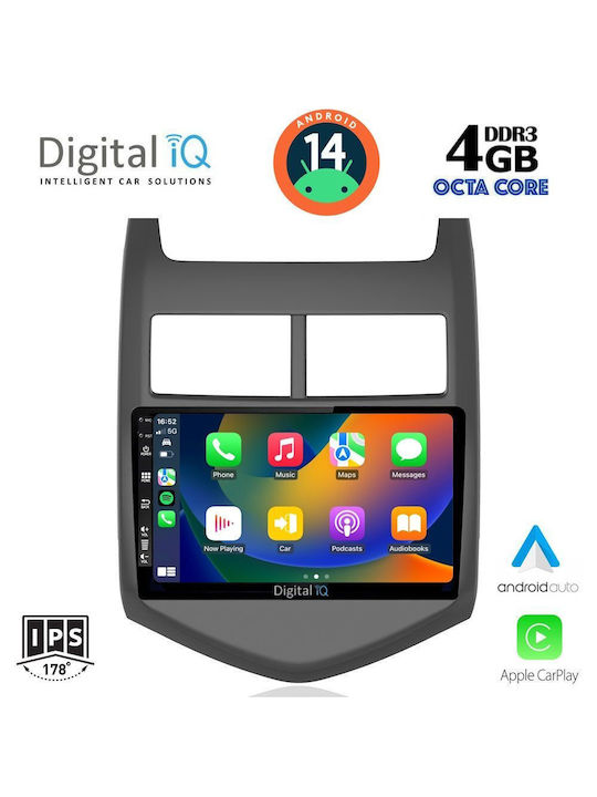 Digital IQ Car Audio System for Chevrolet Aveo 2011-2014 (Bluetooth/USB/AUX/WiFi/GPS/Apple-Carplay/Android-Auto) with Touch Screen 9"