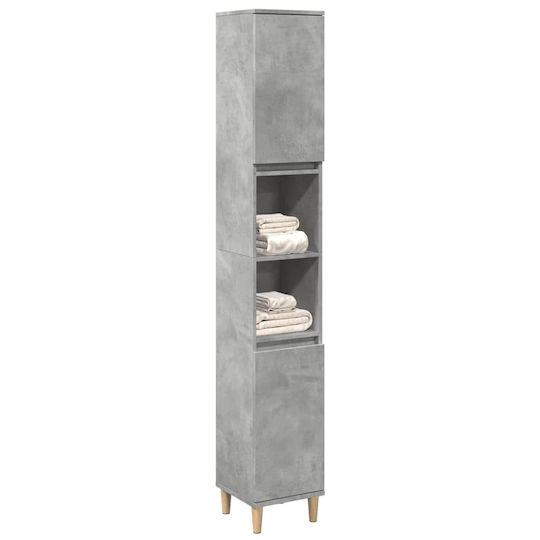 vidaXL Wall Hung Cabinet Bathroom Column Cabinet L30xD30xH190cm Gray