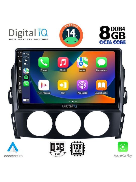 Digital IQ Car Audio System for Mazda MX-5 2005-2015 (Bluetooth/USB/AUX/WiFi/GPS/Apple-Carplay/Android-Auto) with Touch Screen 9"