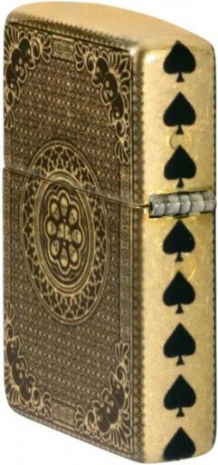 Zippo Ace Spades Flame Lighter In Gold Colour