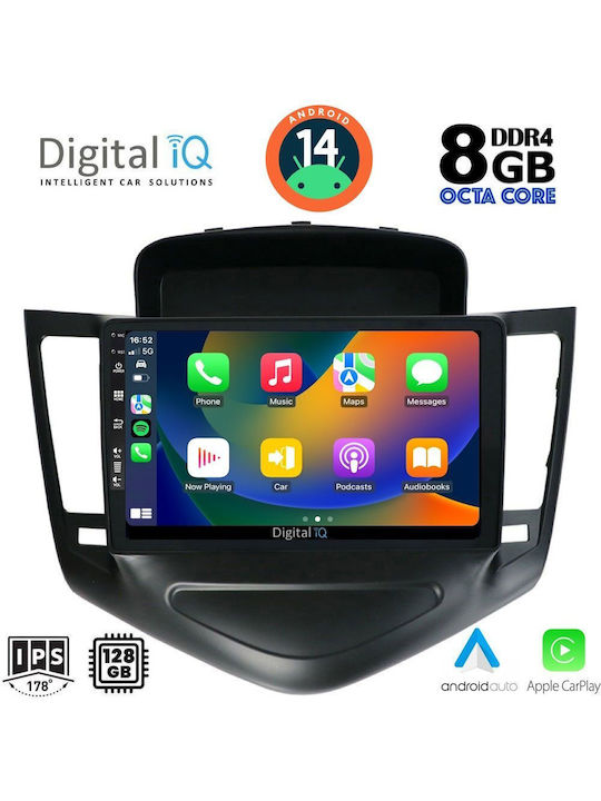 Digital IQ Car Audio System for Chevrolet Cruze 2008-2012 (Bluetooth/USB/AUX/WiFi/GPS/Apple-Carplay/Android-Auto) with Touch Screen 9"