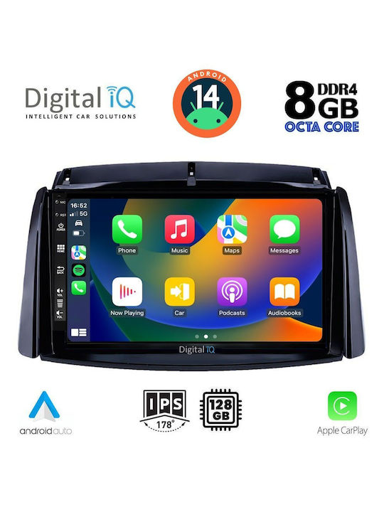 Digital IQ Car Audio System for Renault Koleos 2006-2016 (Bluetooth/USB/AUX/WiFi/GPS/Apple-Carplay/Android-Auto) with Touch Screen 9"