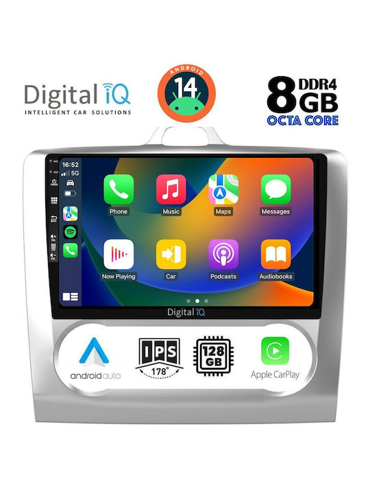 Digital IQ Car Audio System for Ford Focus 2005-2012 with Clima (Bluetooth/USB/AUX/WiFi/GPS/Apple-Carplay/Android-Auto) with Touch Screen 9"