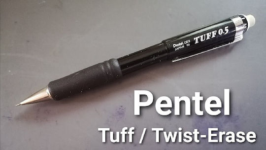 Pentel Μηχανικό Μολύβι με Γόμα 1τμχ Μαύρο