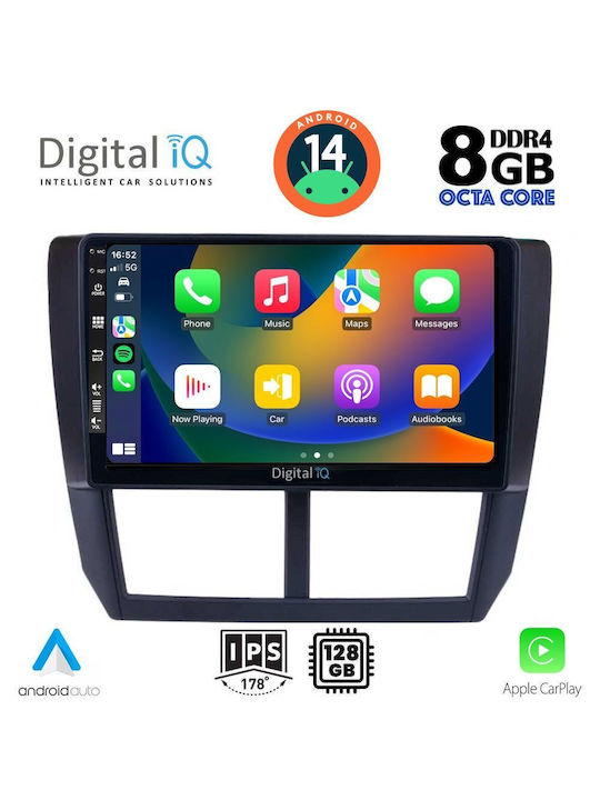 Digital IQ Sistem Audio Auto pentru Subaru Padurar / Impreza 2008-2013 (Bluetooth/USB/AUX/WiFi/GPS/Apple-Carplay/Android-Auto) cu Ecran Tactil 9"