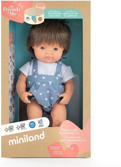 Miniland Păpușă Bebe Castaniu Băiat 38 cm