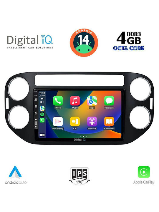 Digital IQ Sistem Audio Auto pentru Volkswagen Tiguan 2004-2016 (Bluetooth/USB/AUX/WiFi/GPS/Apple-Carplay/Android-Auto) cu Ecran Tactil 9"