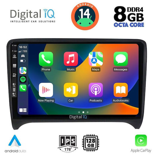 Digital IQ Ηχοσύστημα Αυτοκινήτου για Audi TT 2007-2015 (Bluetooth/USB/AUX/WiFi/GPS/Apple-Carplay/Android-Auto) με Οθόνη Αφής 9"