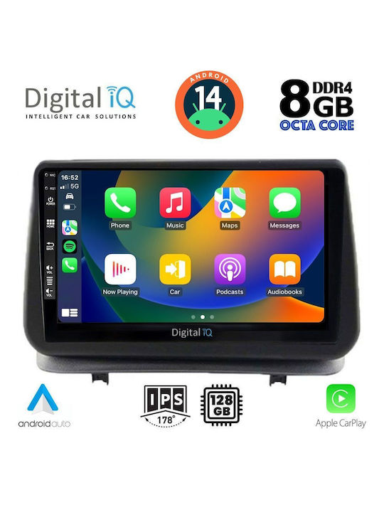 Digital IQ Sistem Audio Auto pentru Renault Clio 2005-2011 (Bluetooth/USB/AUX/WiFi/GPS/Apple-Carplay/Android-Auto) cu Ecran Tactil 9"