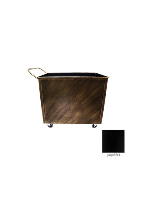 GTMED Μεταλλικό Κουτί Αποθήκευσης Ξύλων 54x40x40cm Μαύρο