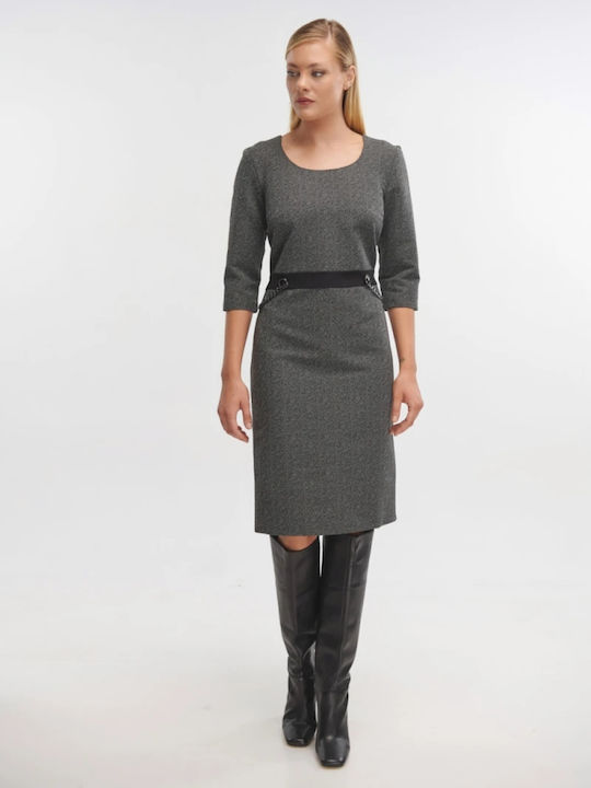 Midi Hemdkleid Kleid Gray