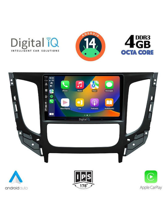 Digital IQ Car Audio System for Mitsubishi L200 2015> with Clima (Bluetooth/USB/AUX/WiFi/GPS/Apple-Carplay/Android-Auto) with Touch Screen 9"