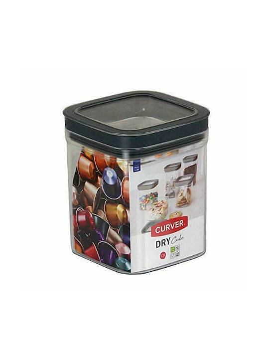 Curver Dry Cube Loose Container 1.3L Transparent Dark Grey