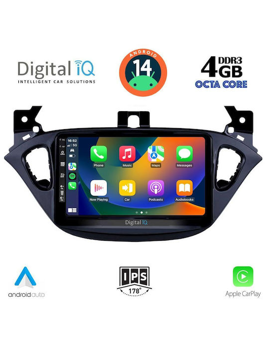 Digital IQ Car Audio System for Opel Adam / Corsa 2014-2021 (Bluetooth/USB/AUX/WiFi/GPS/Apple-Carplay/Android-Auto) with Touch Screen 9"