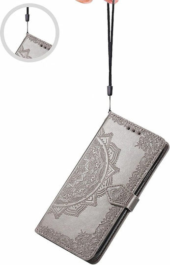 Book Piele artificială / Silicon Gri (Motorola Edge 50 Fusion 5G)