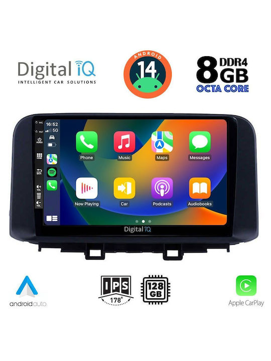 Digital IQ Car Audio System for Hyundai Kona 2017> (Bluetooth/USB/AUX/WiFi/GPS/Apple-Carplay/Android-Auto) with Touch Screen 10"