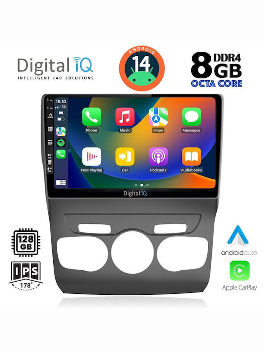 Digital IQ Sistem Audio Auto pentru Citroen C4 / DS4 2011-2018 (Bluetooth/USB/AUX/WiFi/GPS/Apple-Carplay/Android-Auto) cu Ecran Tactil 10"