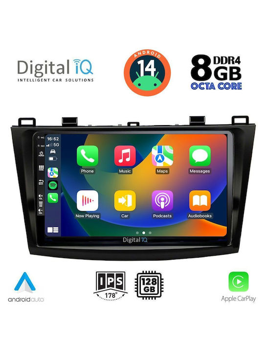 Digital IQ Car Audio System for Mazda 3 2009-2014 (Bluetooth/USB/AUX/WiFi/GPS/Apple-Carplay/Android-Auto) with Touch Screen 9"