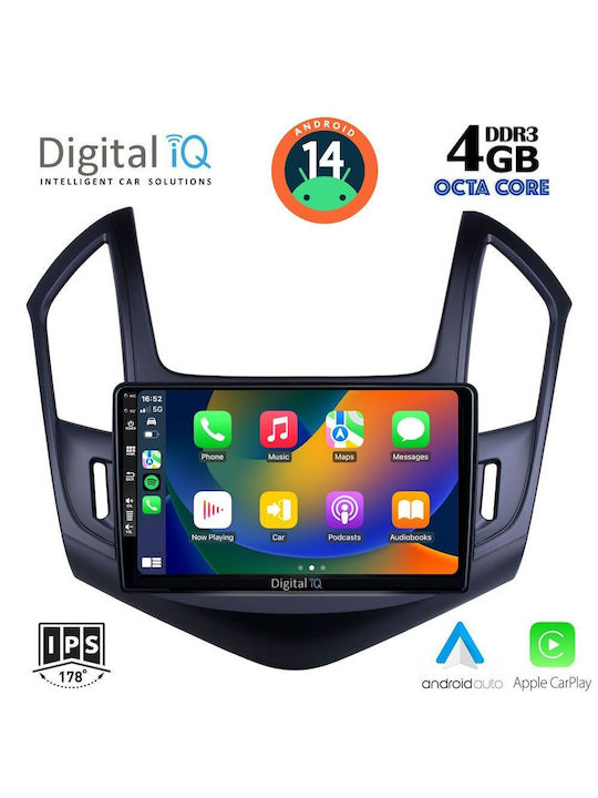 Digital IQ Car Audio System for Chevrolet Cruze 2013-2015 (Bluetooth/USB/AUX/WiFi/GPS/Apple-Carplay/Android-Auto) with Touch Screen 9"