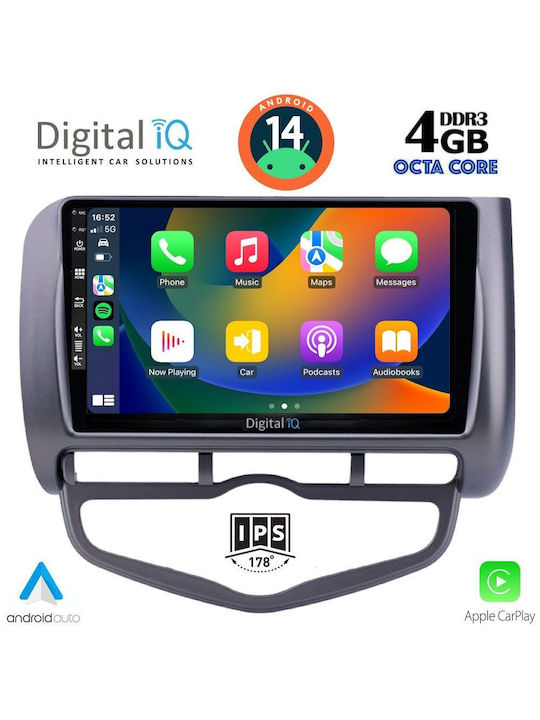 Digital IQ Car Audio System for Honda Jazz 2002-2008 with Clima (Bluetooth/USB/AUX/WiFi/GPS/Apple-Carplay/Android-Auto) with Touch Screen 9"