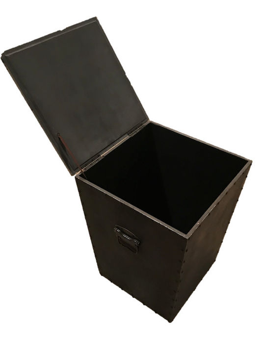 Dialma Brown Metallic Storage Box with Lid Brown 37x37x48cm