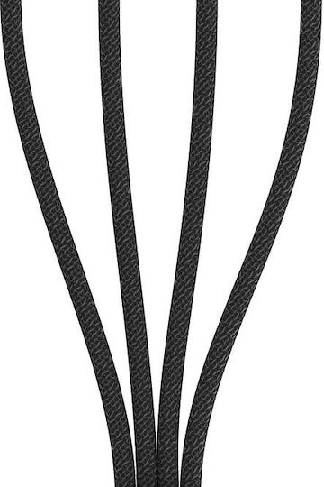 2GO Geflochten USB zu Blitzschlag / Typ-C,TC-TC / Micro-USB Kabel Schwarz 0.15m