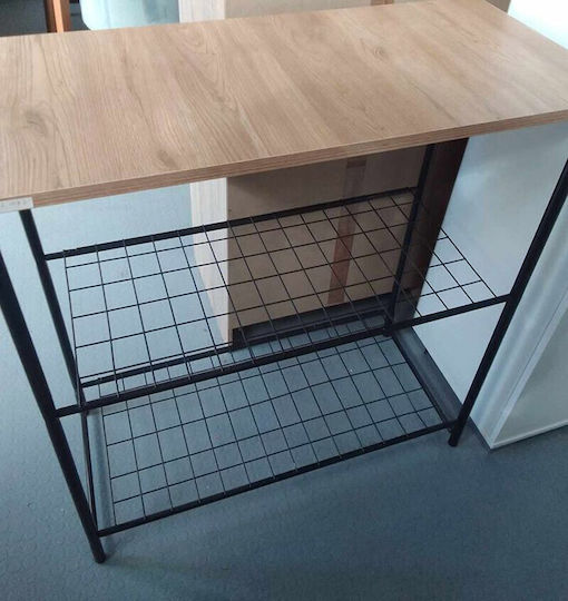 Homeplus Kitchen Rack Metallic 3 Tiers Black 90x40x90cm