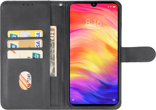 Wallet Δερμάτινο / Δερματίνης / Σιλικόνης Μαύρο (Redmi Note 7 / 7 Pro)