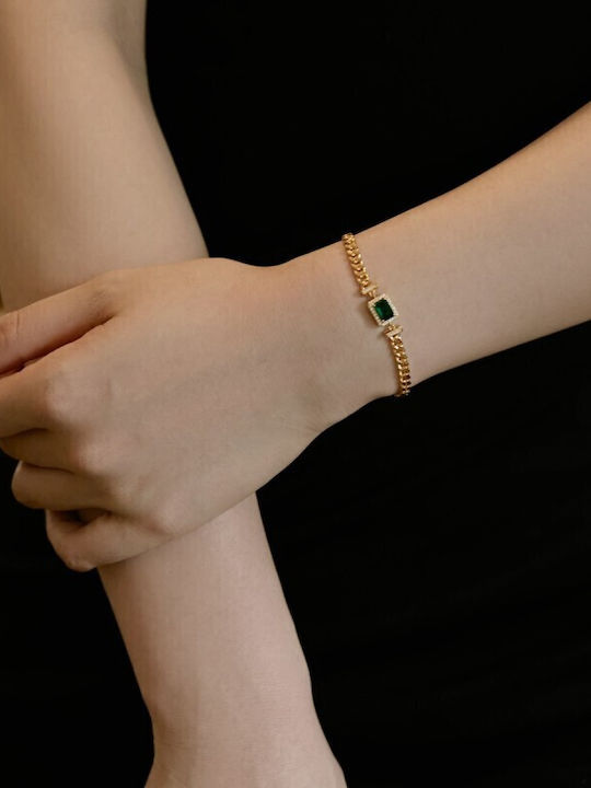 Jooliete Women's Bracelet made of Silver Gold Plated with Zircon