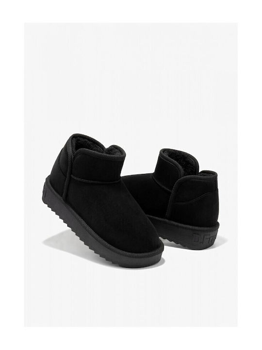 Nordic Low Women's Ankle Boots with Fur Black