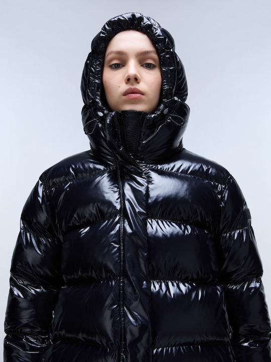 Aglane Women's Crop Lifestyle Jacket for Winter Black