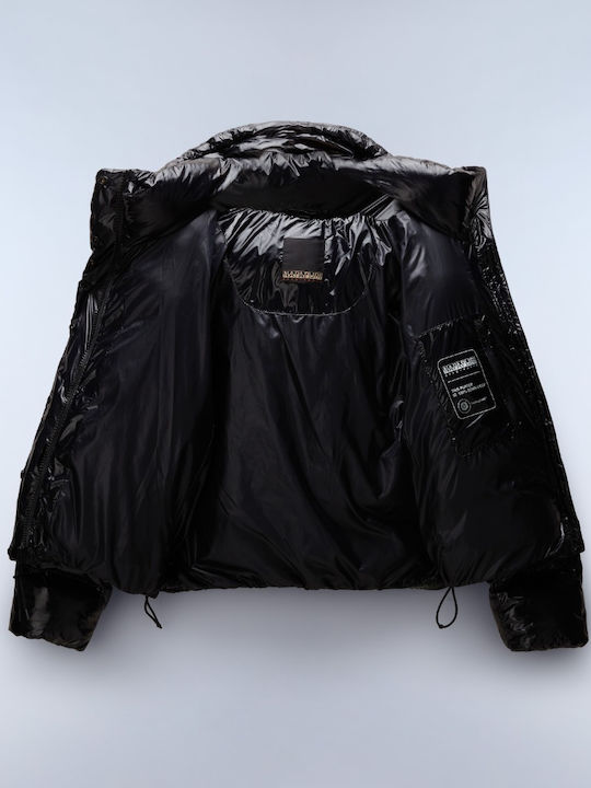 Aglane Women's Crop Lifestyle Jacket for Winter Black