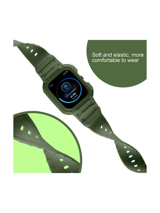 Amazfit Gts 4 3 2 1 Universal Integrated Silicone Watch Band Army Green
