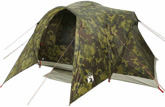 vidaXL Camping Tent Green for 6 People 375x225x176cm